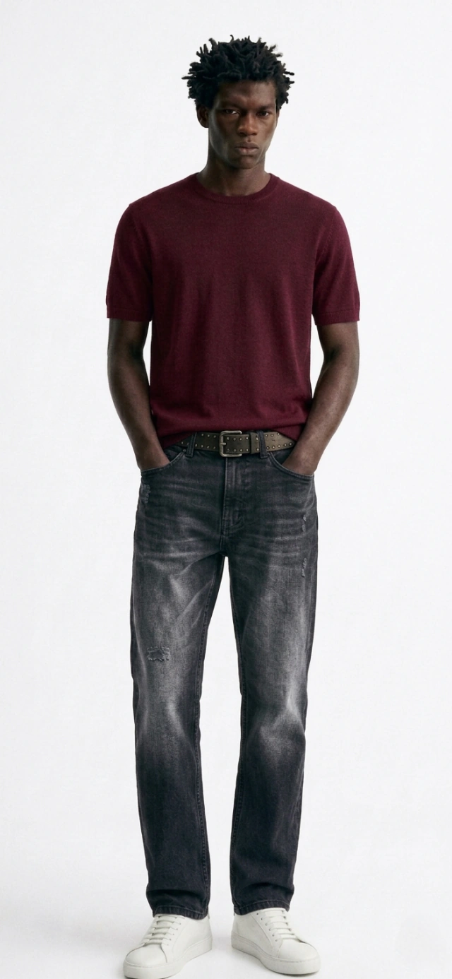 Jean daly hombre negro washed