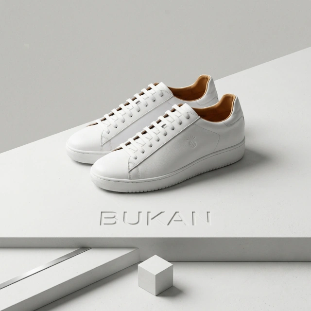 Zapatillas Bolonia hombre de cuero vacuno blanca de Bukan