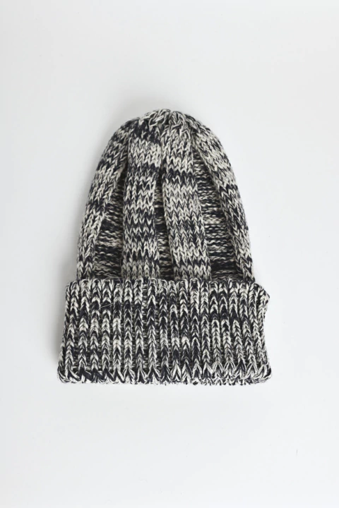GORRO LANA TORONTO I JASPEADO AZUL Y NATURAL - comprar online