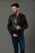 Campera Bomber Boken Hombre - Cuero Genuino Chocolate