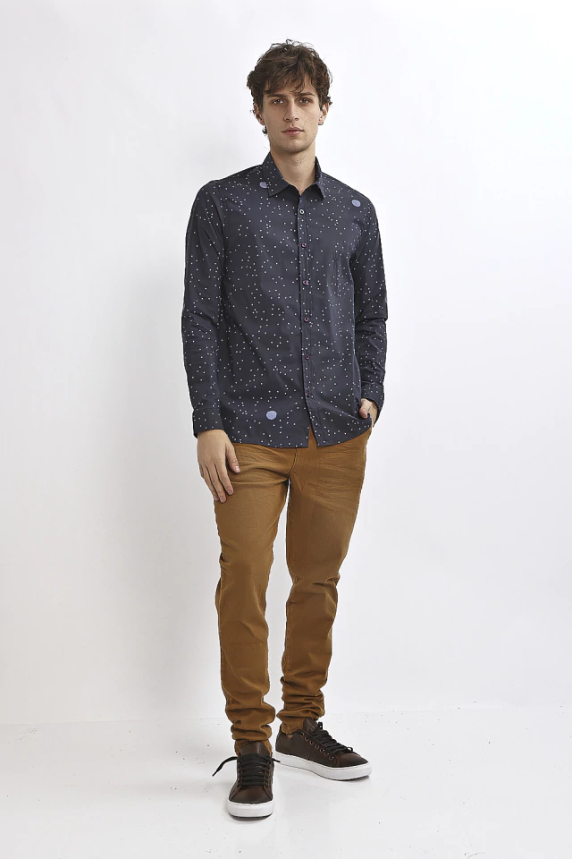 Camisa note hombre marino slim fit
