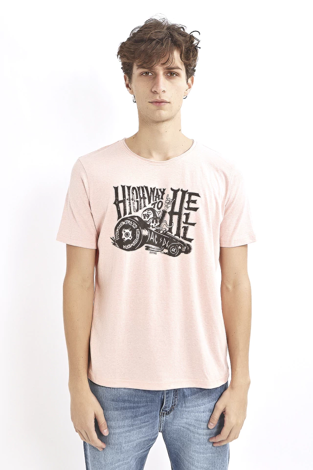 Remera corse ac/dc car hombre algodón rosa y verde — imagen 3