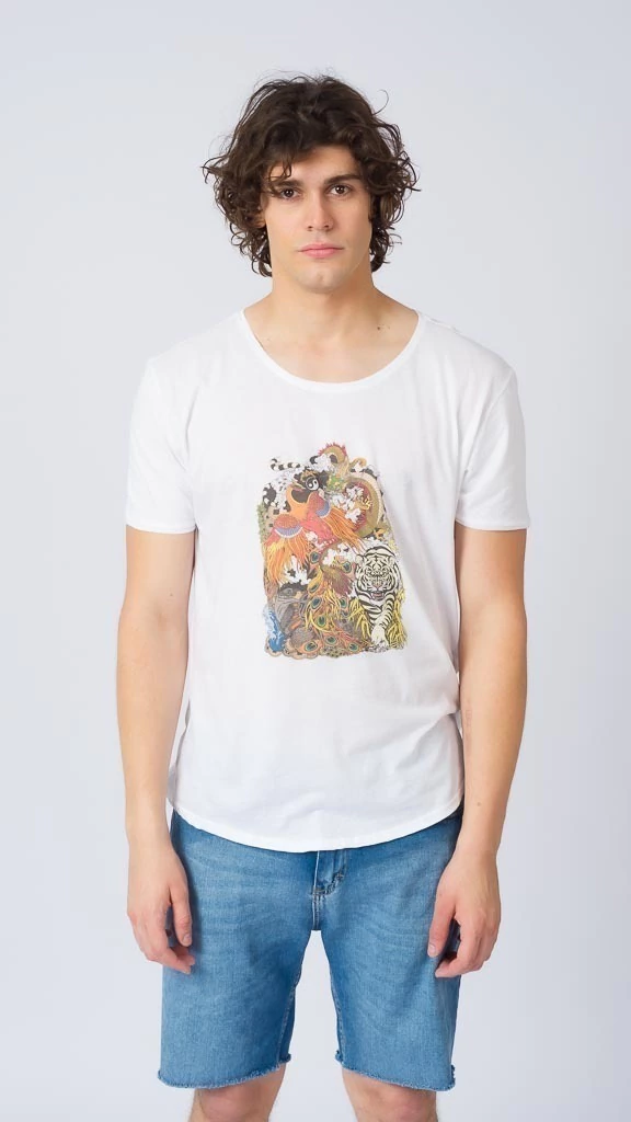 Remera tulum animal selva hombre algodón pima — imagen 3