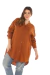 Maxi Camisa con cuello Mao - comprar online