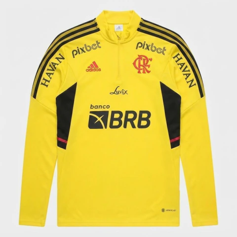 Moletom de Treino Flamengo Adidas CRF TR TOP I 2022 c Patrocínios - HA5414