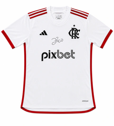 Camisa Flamengo Adidas II 2024/25 Autografada Zico