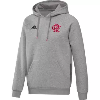 Moletom Flamengo Viagem 21/22 Adidas Canguru Cinza GK7896
