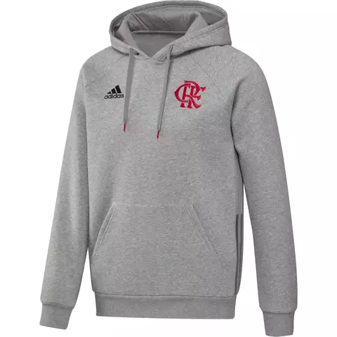 Moletom Flamengo Viagem 21/22 Adidas Canguru Cinza GK7896