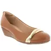 Scarpin Modare Ultraconforto Anabela Metalizado Caramelo - 7036.415.24115.62159