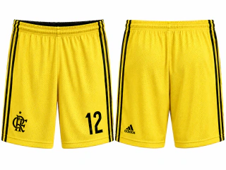 Short Flamengo Adidas Goleiro Amarelo Adizero 2014 - Modelo Jogador