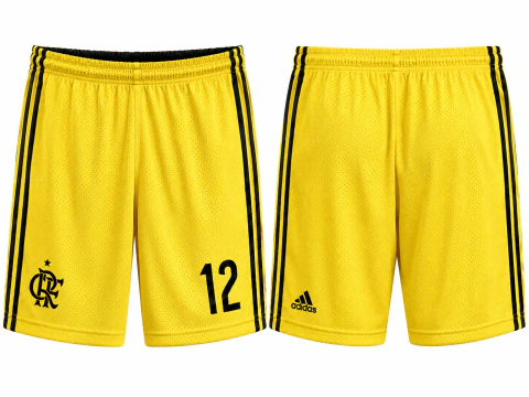 Short Flamengo Adidas Goleiro Amarelo Adizero 2014 - Modelo Jogador