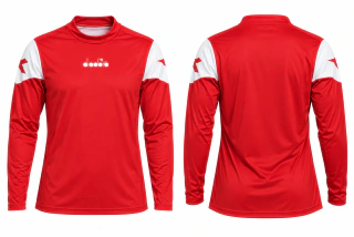 Camisa de Compressão Náutico Diadora Manga Longa Vermelha