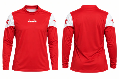 Camisa de Compressão Náutico Diadora Manga Longa Vermelha