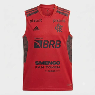 Regata Treino Vermelha Flamengo Adidas 2021 Com Patrocínio GK7359