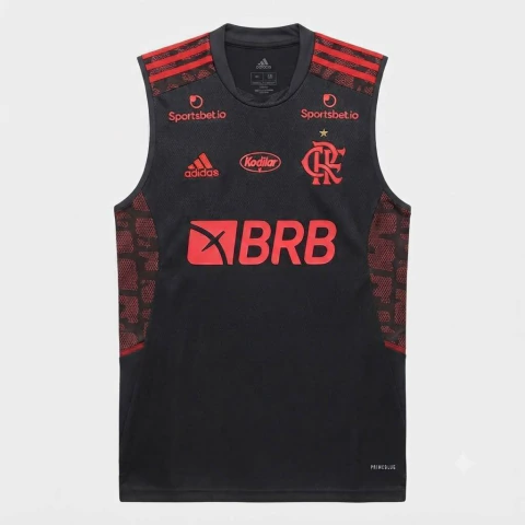 Regata Treino Cinza Flamengo Adidas 2021 Com Patrocínio GK73560