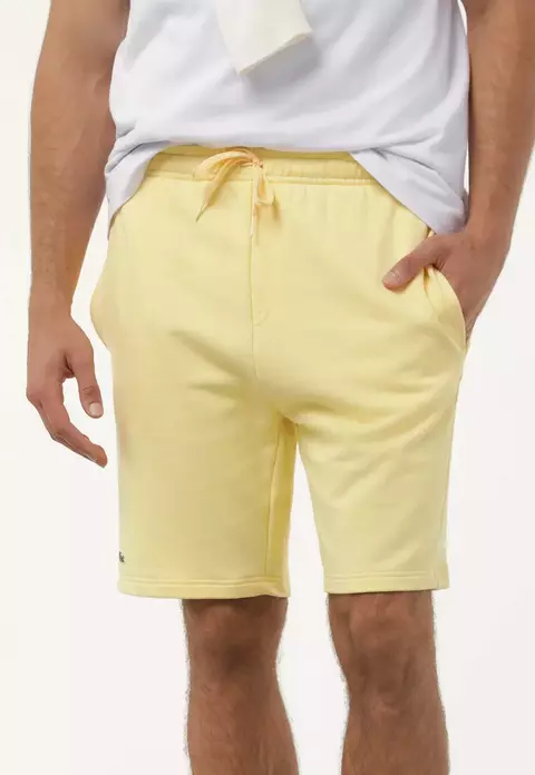 Bermuda Moletom Lacoste Reta Amarração Amarela - GH6098-23-6XP
