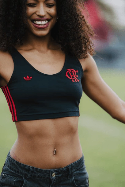 Top Cropped Flamengo Adidas Originals Preto KA0587
