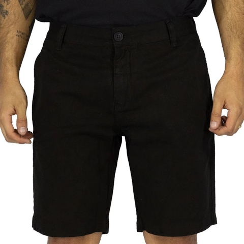 Bermuda Em Sarja Calvin Klein Jeans Color 5 Pockets Preta CKJM505-0987