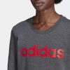 Blusa de Moletom Feminina Adidas Essentials Logo Cinza + Vermelho HD1687 - Kevin Sports
