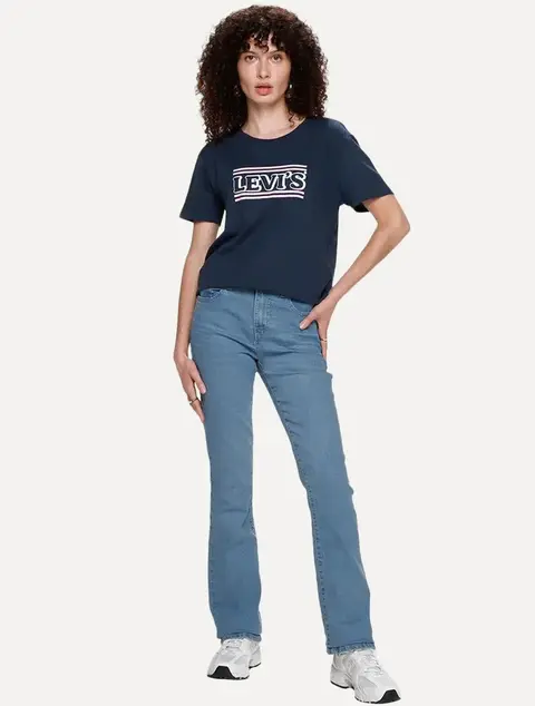 Calça Levi's Jeans Feminina 725 High Rise Bootcut Azul Clara - loja online