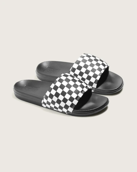 Chinelo Vans Slide-On La Costa Checkerboard True White Black - V1003700080015 - Kevin Sports