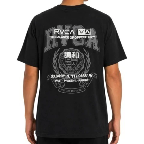 Camiseta RVCA Unitext Preta R471A0570-02 - comprar online