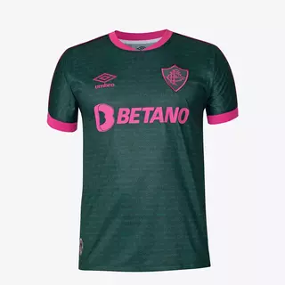 Camisa Fluminense III 23/24 s/n° Torcedor Umbro Masculina Verde+Rosa - U31FL02341-505
