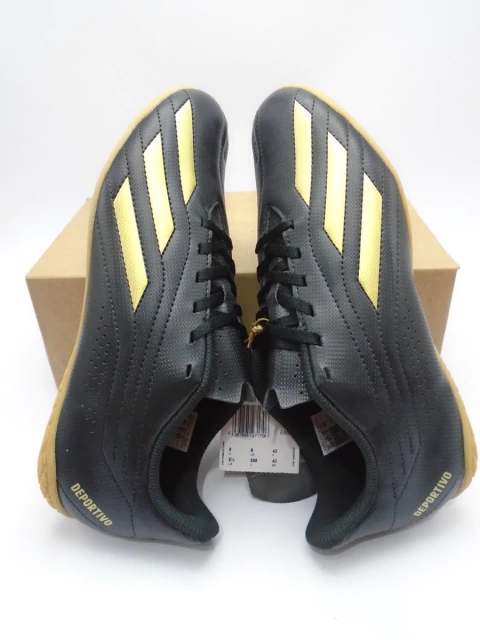 Chuteira Adidas Deportivo II IN Preta/Dourado - IV1762 na internet