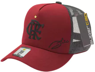 Boné Zico Flamengo Silk 3D Frontal e Bordado Lateral Vermelho - 30348