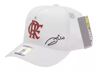 Boné Zico Flamengo Silk 3D Frontal e Bordado Lateral Branco - 30348