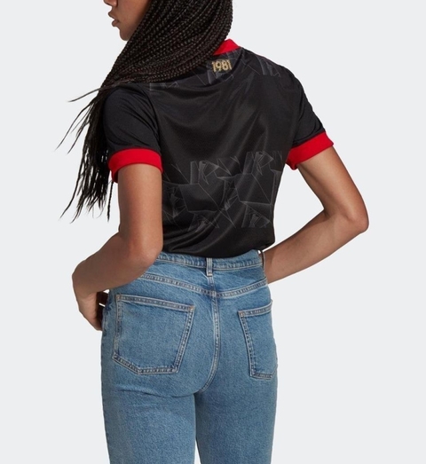 Camisa Adidas Feminina 3 CR Flamengo 21 - Preto+Vermelho GR4285 na internet