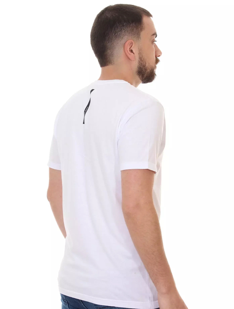 Camiseta Calvin Klein Jeans Masculina Black Omega Logo Branca CKJM1070900 na internet