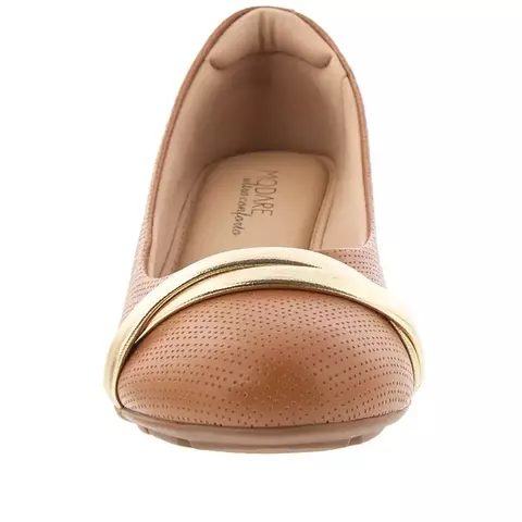Scarpin Modare Ultraconforto Anabela Metalizado Caramelo - 7036.415.24115.62159 na internet