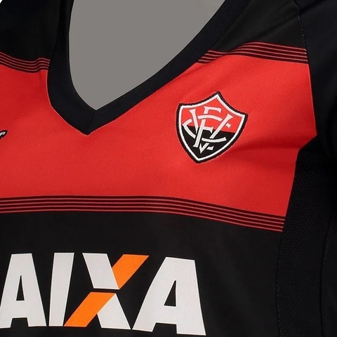 Camisa Feminina Vitória I 2018 S/Nº Topper Vermelho e Preto 4201621-172 - Kevin Sports