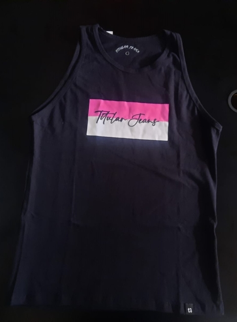 Regata Titular Jeans Com Estampa Preta 13228-PT/RS