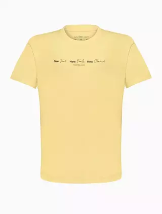 Camiseta Calvin Klein Manga Curta New Year Amarelo Claro - CM3PR01TC177-0112