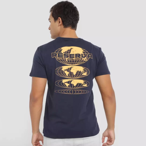 Camiseta Reserva Globe Grid Masculina - Azul Escuro - 0062106-312 - comprar online