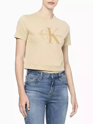 Blusa Calvin Klein Manga Curta Malha Casual Feminino CF3OC01BC6290712