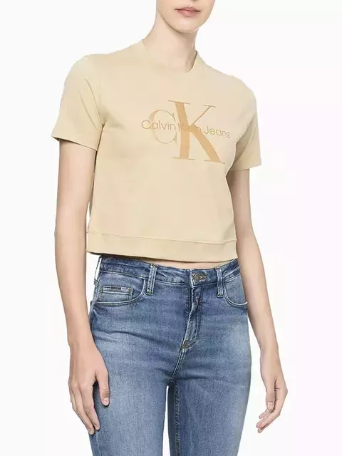 Blusa Calvin Klein Manga Curta Malha Casual Feminino CF3OC01BC6290712