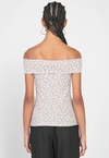 Blusa Hering Ombro a Ombro Poá Cinza/Branca 4EXL1DEN - Kevin Sports