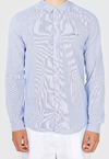 Camisa Calvin Klein Jeans Slim Listrada Azul/Branca - CKJM903-0585 - comprar online