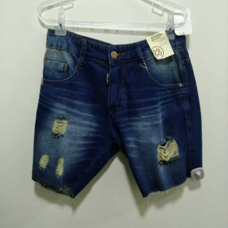 Bermuda Titular Jeans Básica Rasgada 13385