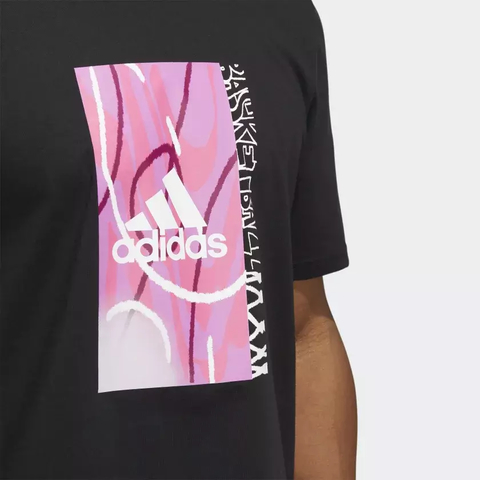Camiseta Estampada Badge of Sport Courts - Preto adidas HL0088 - loja online