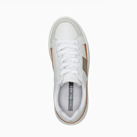 Tênis Calvin Klein Jeans Chunky Faixa Lateral Branco - CF3PC43TE365-0900 - Kevin Sports