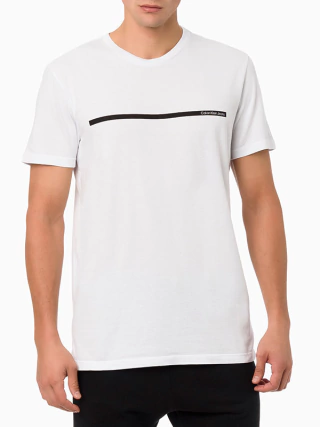 Camiseta MC CKJ Masc Palito Branca CKJM102-0900