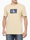 Camiseta Calvin Klein Masculina Re issue Retângulo Blush Caqui Claro - CKJM105D-0712
