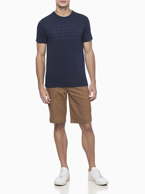 Camiseta Calvin Klein Masculina Manga Curta Coordenadas - CM3OC01TC082-0598 na internet