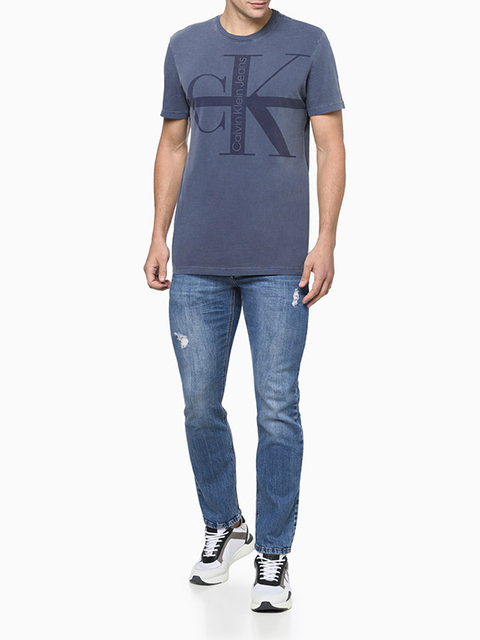 Camiseta Mc Ckj Masc Logo Calvin Klein - CM3OC01TC967-0598 na internet