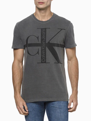 Camiseta Mc Ckj Masc Logo Calvin Klein - CM3OC01TC967-0984 - Chumbo