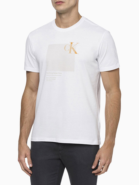 Camiseta Calvin Klein Jeans mc ckj Masc CK Texture Branco - CM3OC01TC991-0900